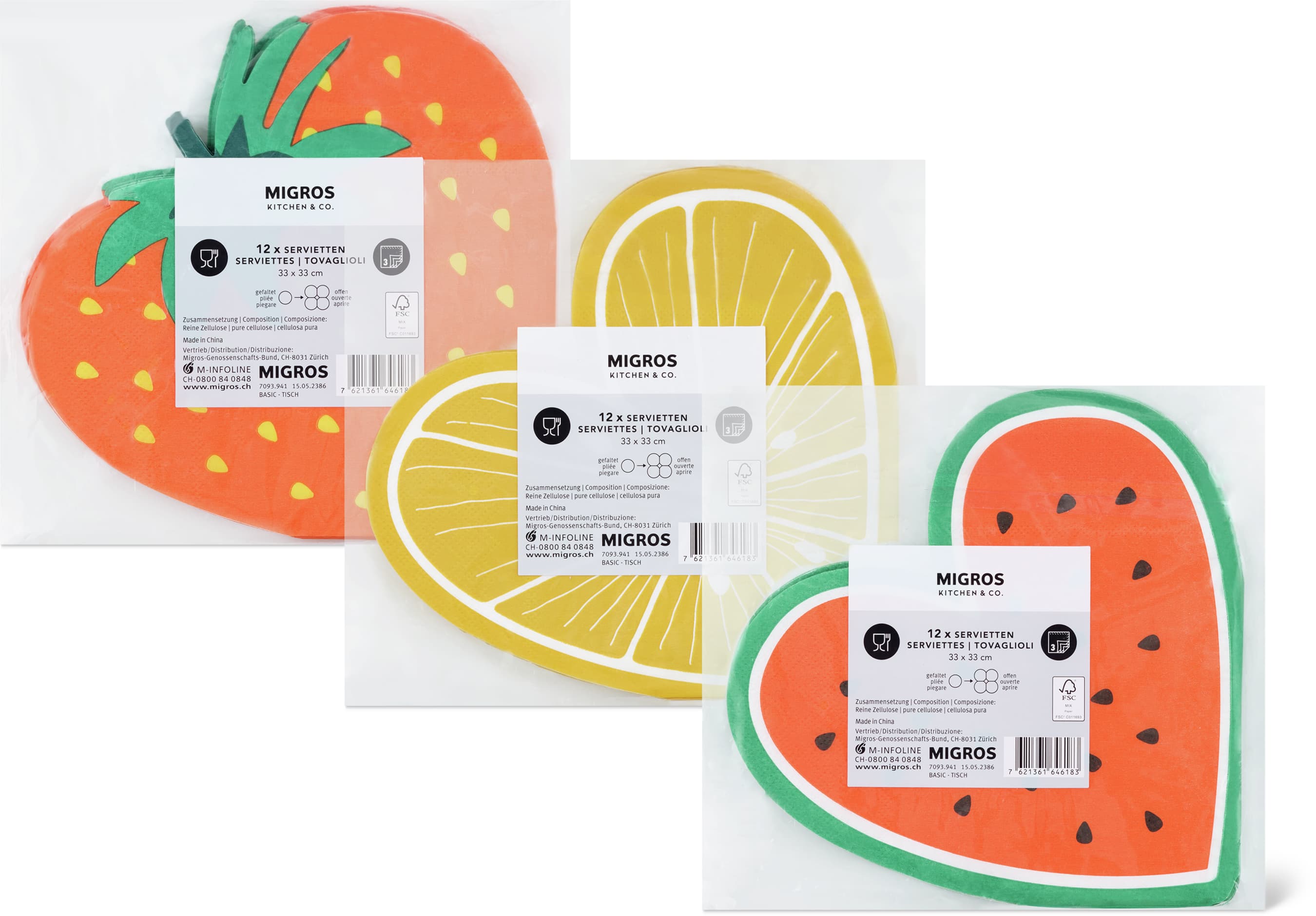 Serviettes en papier À motifs, varié, formes découpées